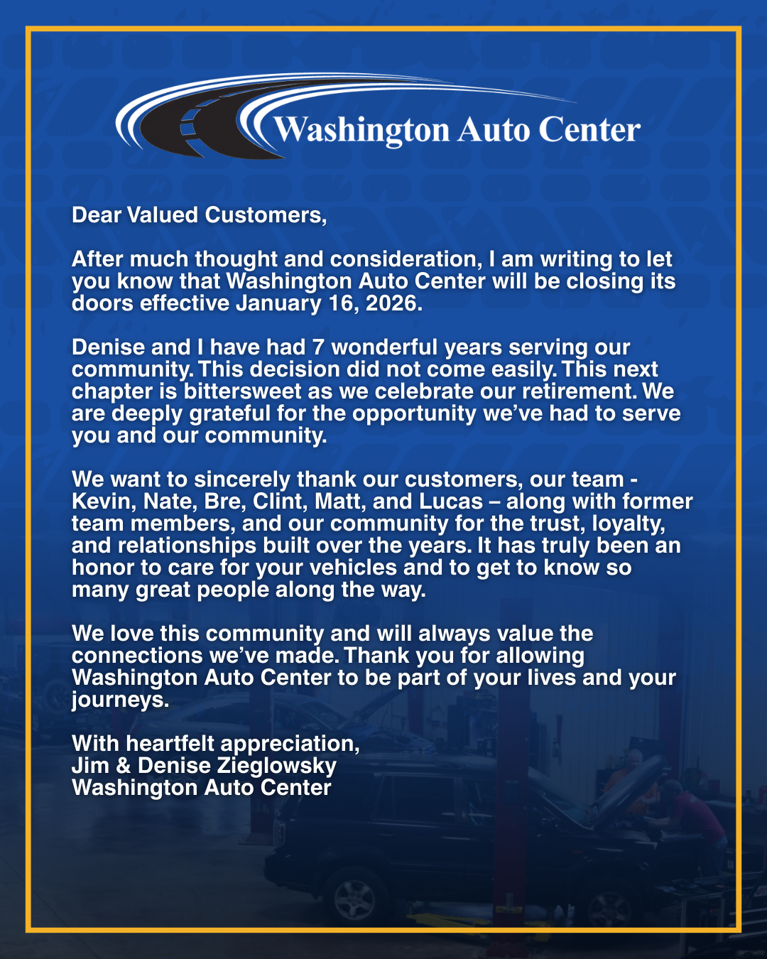 Washington Auto Center Community