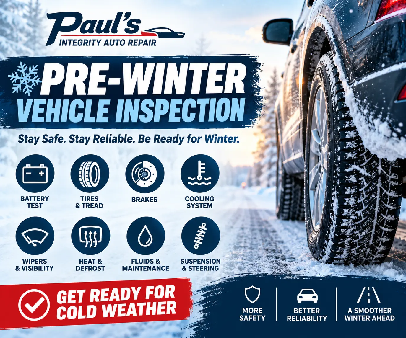 Get Ready for Cold Weather With a Pre-Winter Vehicle Inspection in Rollinsford, NH Image