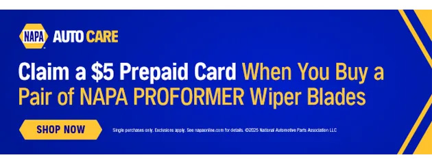 CLAIM $5 ON NAPA PROFORMER WIPER BLADES image
